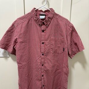 Columbia Men's Red Plaid Button-Down Shirt